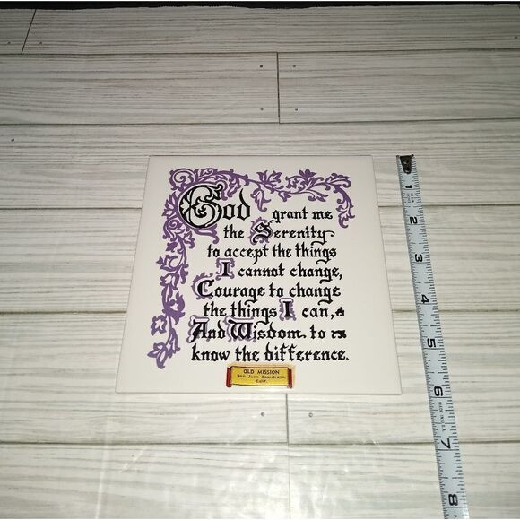 Vintage Religious Tile God Grant Me Serenity Old Mission San Juan Capistrano CA. - Picture 6 of 7